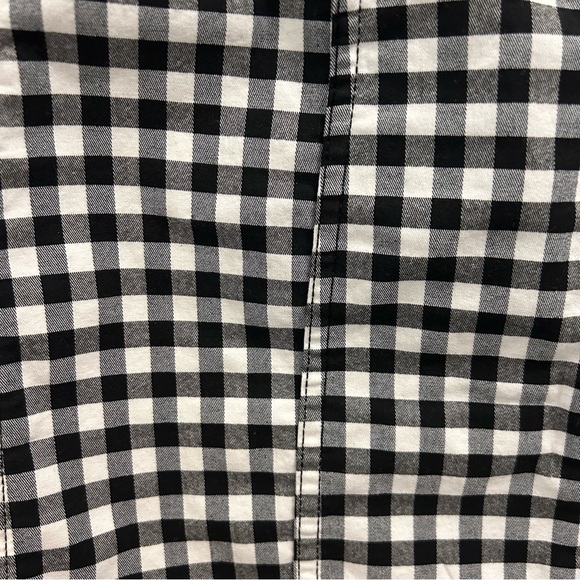 Free People Modern Femme Skirt 8 Mini Gingham plaid black white stretch - Picture 4 of 10